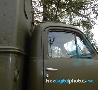 Military Cars, Equipment, Retro Items And Elements Stock Photo