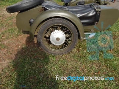 Military Cars, Equipment, Retro Items And Elements Stock Photo