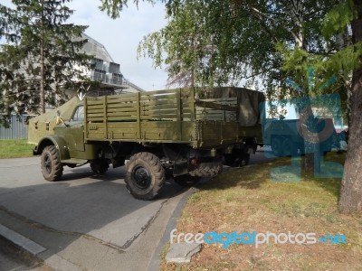 Military Cars, Equipment, Retro Items And Elements  Stock Photo