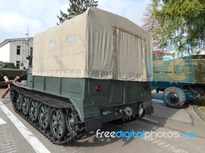 Military Cars, Equipment, Retro Items And Elements  Stock Photo