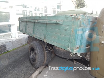 Military Cars, Equipment, Retro Items And Elements  Stock Photo