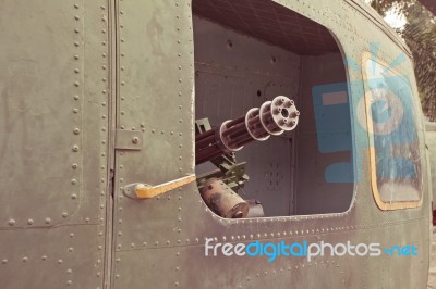 Military Chopper Gun Stock Photo