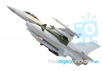 Military Jet Plane Isolated White Stock Photo