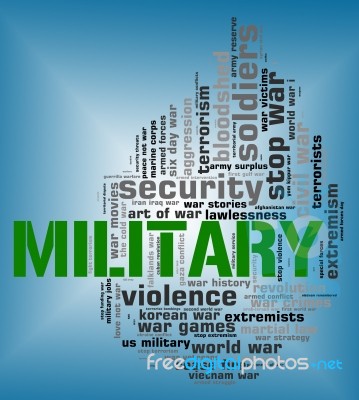 Military Word Shows Armed Forces And Army Stock Image