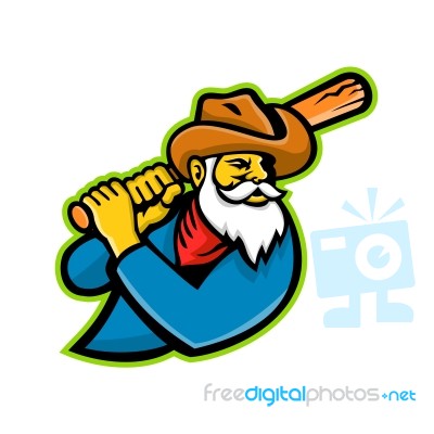 Miner Baseball Player Mascot Stock Image