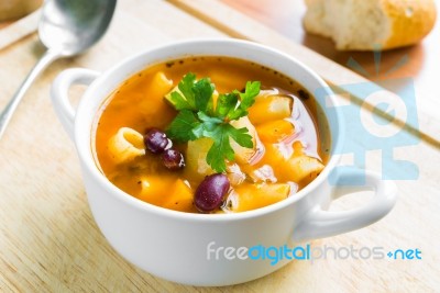 Minestrone Soup Stock Photo