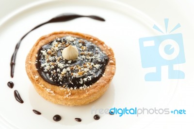 Mini Chocolate Tart Stock Photo