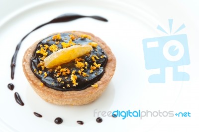 Mini Chocolate Tart Stock Photo