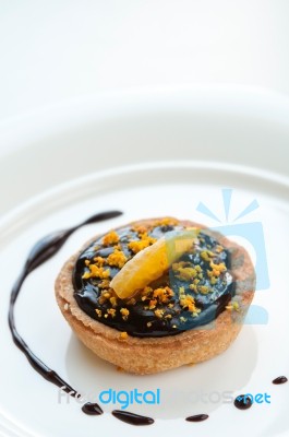 Mini Chocolate Tart Stock Photo