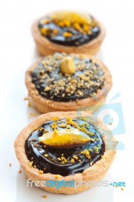 Mini Chocolate Tart Stock Photo