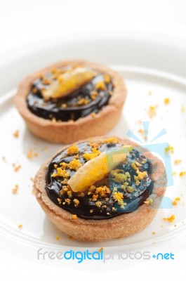 Mini Chocolate Tart Stock Photo