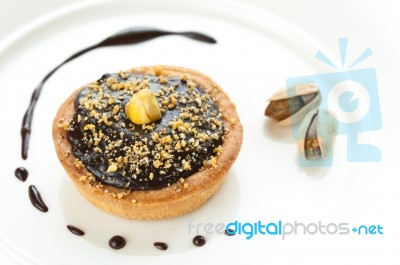 Mini Chocolate Tart Stock Photo