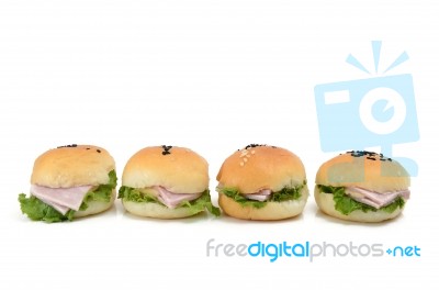 Mini Hamburgers Stock Photo