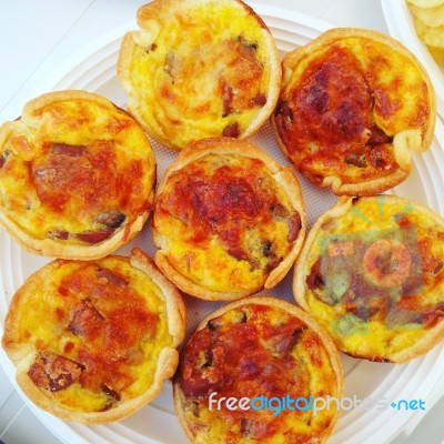 Mini Quiches On A Plate Stock Photo