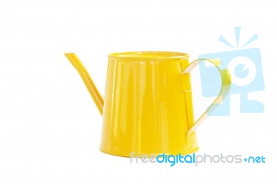 Mini Yellow Watering Can Stock Photo