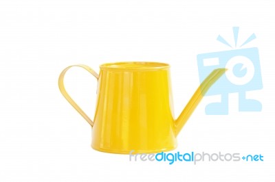 Mini Yellow Watering Can Stock Photo