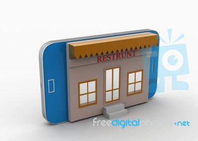 Miniature Of Home In Smart Phone Stock Image