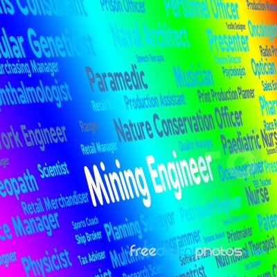 Mining Engineer Means Job Mechanics And Jobs Stock Image