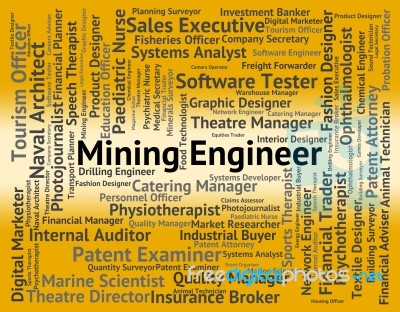 Mining Engineer Representing Text Mechanic And Position Stock Image