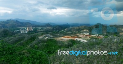 Mining Industry Plant In Mountain Site Stock Photo