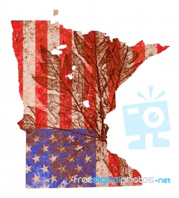 Minnesota State Map Flag Pattern Stock Image