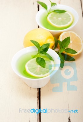 Mint Infusion Tea Tisane With Lemon Stock Photo