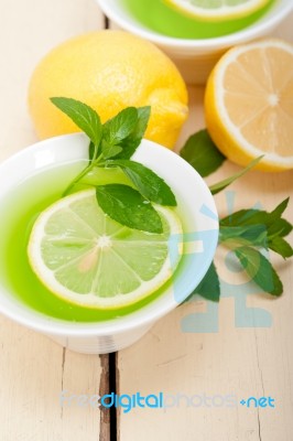 Mint Infusion Tea Tisane With Lemon Stock Photo