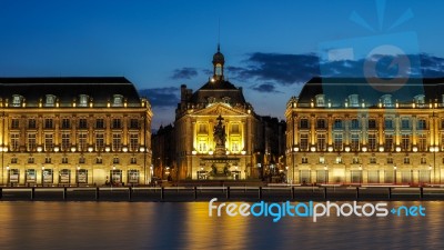 Miroir D'eau At Place De La Bourse In Bordeaux Stock Photo