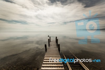 Mirror Glass Day On Lake Geneva Stock Photo