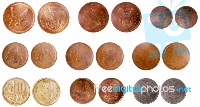 Misc Old Coins Of Africa Stock Photo