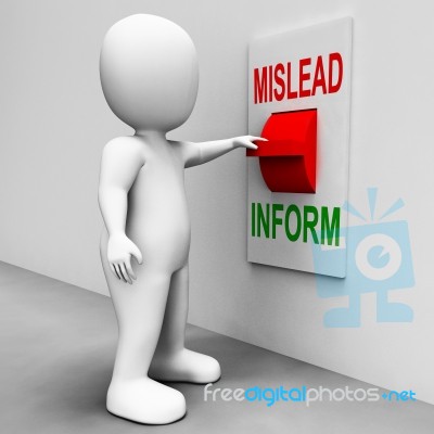 Mislead Inform Switch Shows Misleading Or Informative Advice Stock Image