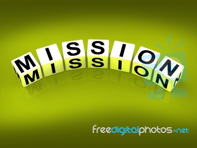 Mission Blocks Show Mission Strategies And Goals Stock Image