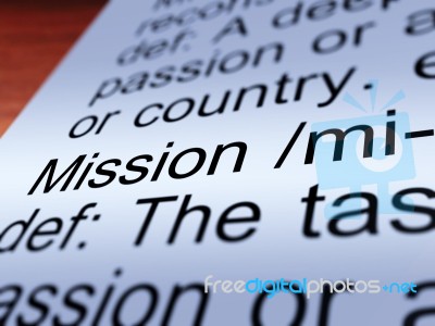 Mission Definition Stock Photo