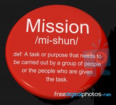 Mission Definition Button Stock Image