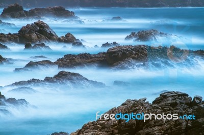 Misty Big Sur Stock Photo