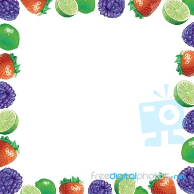 Mix Fruits Frame Stock Image