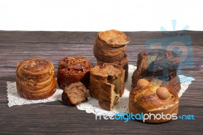 Mix Of Portuguese Folar Cakes Stock Photo