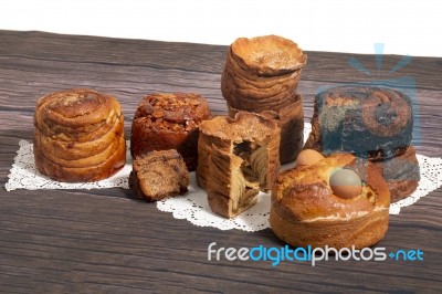 Mix Of Portuguese Folar Cakes Stock Photo