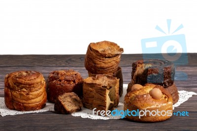 Mix Of Portuguese Folar Cakes Stock Photo