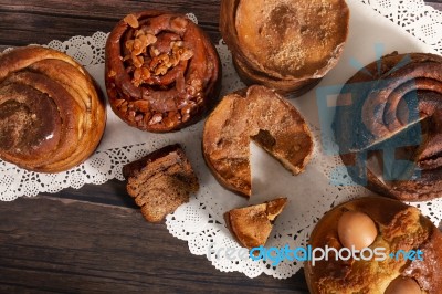 Mix Of Portuguese Folar Cakes Stock Photo