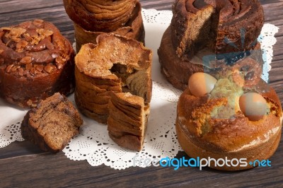 Mix Of Portuguese Folar Cakes Stock Photo