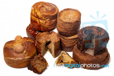 Mix Of Portuguese Folar Cakes Stock Photo