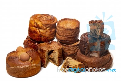 Mix Of Portuguese Folar Cakes Stock Photo