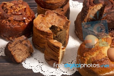 Mix Of Portuguese Folar Cakes Stock Photo