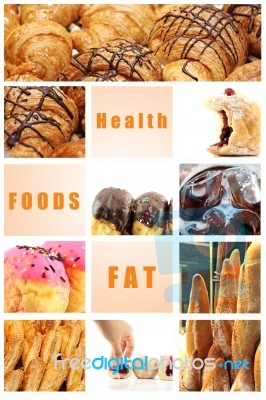 Mix Picture Junk Food For Health Stock Photo