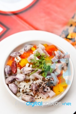 Mixed Tropical Fruit Salad Stock Photo