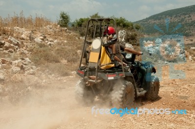 Mn Riding Quad Bike Stock Photo