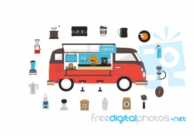 Mobile Coffee Van Stock Image