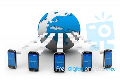 Mobile Communication Network Stock Image