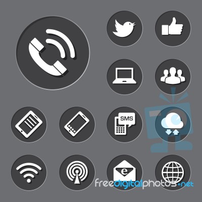 Mobile Devices And Network  Icons Set Stock Image